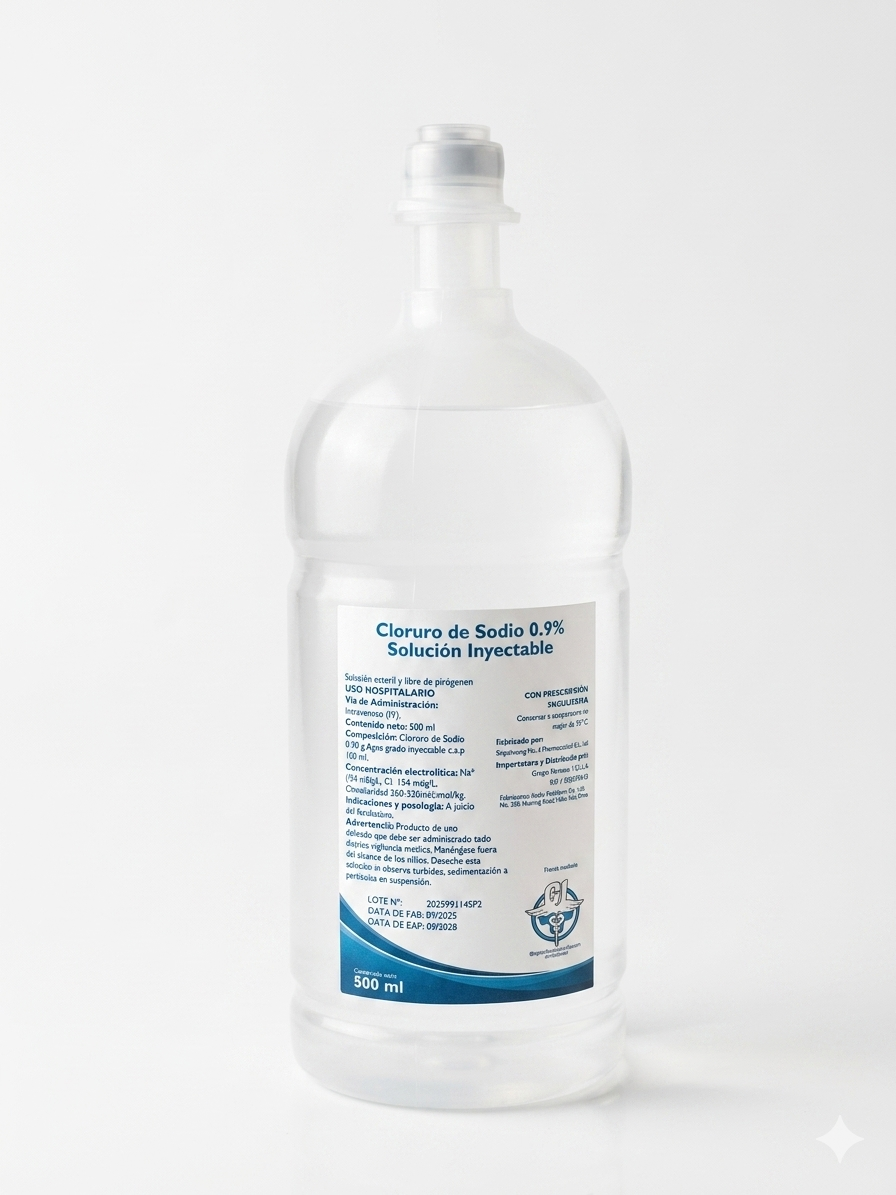 Solución Fisiológica Cloruro de Sodio 0,9% / 500 mL en Caracas - GI Grupo Fármaco Venezuela